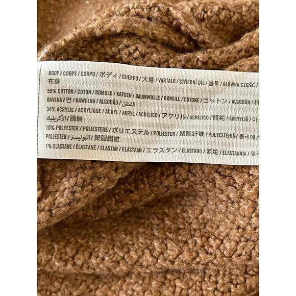 Abercrombie & Fitch Loose Knit Long Cardigan Sweater size L Tan - Picture 5 of 7